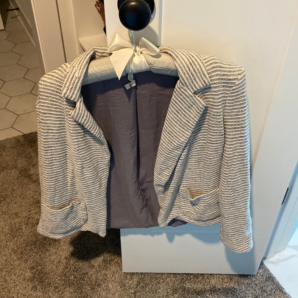 Knit striped blazer